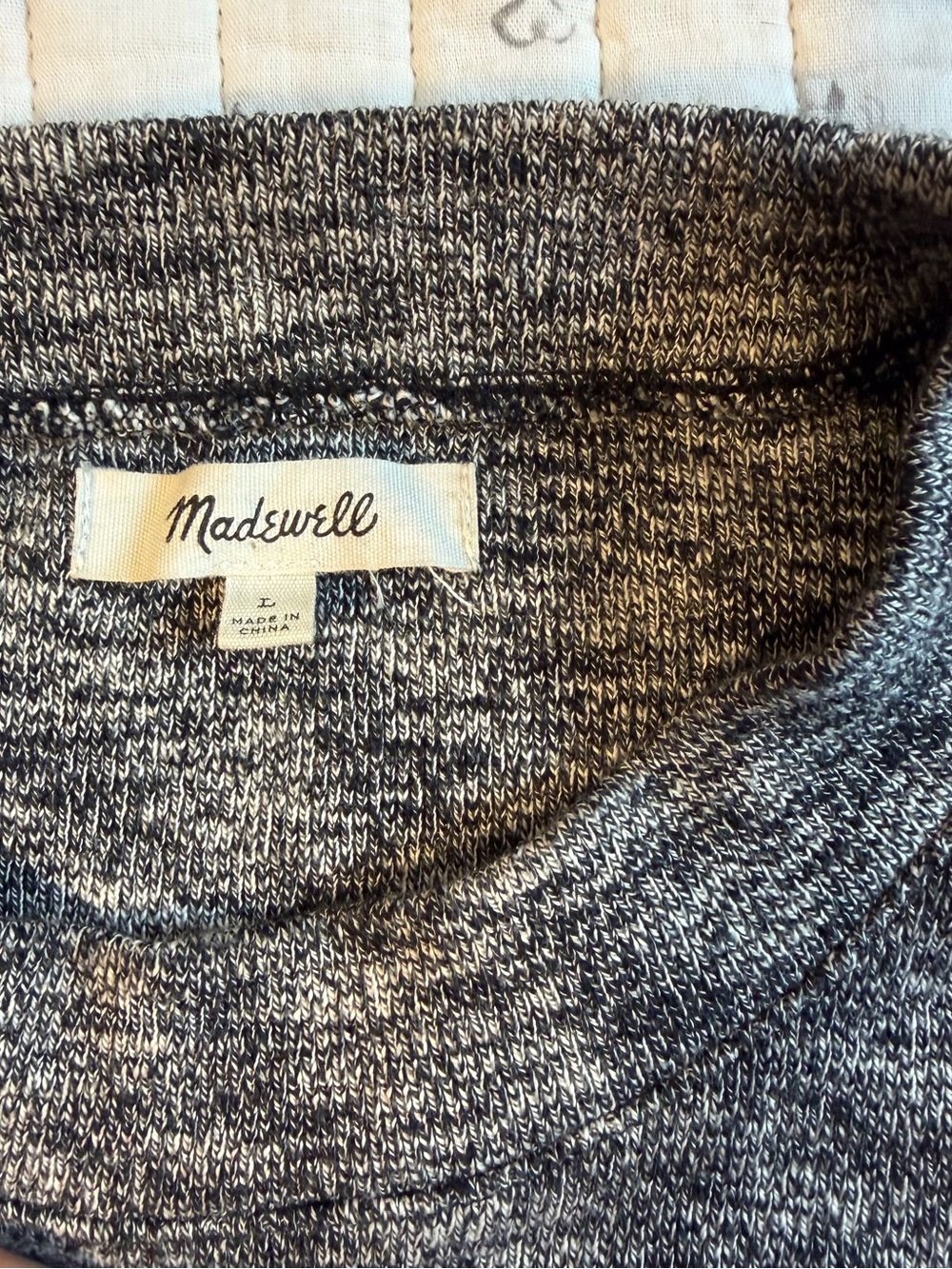 Madewell Thick Marled 100% Cotton Knit Sweater L